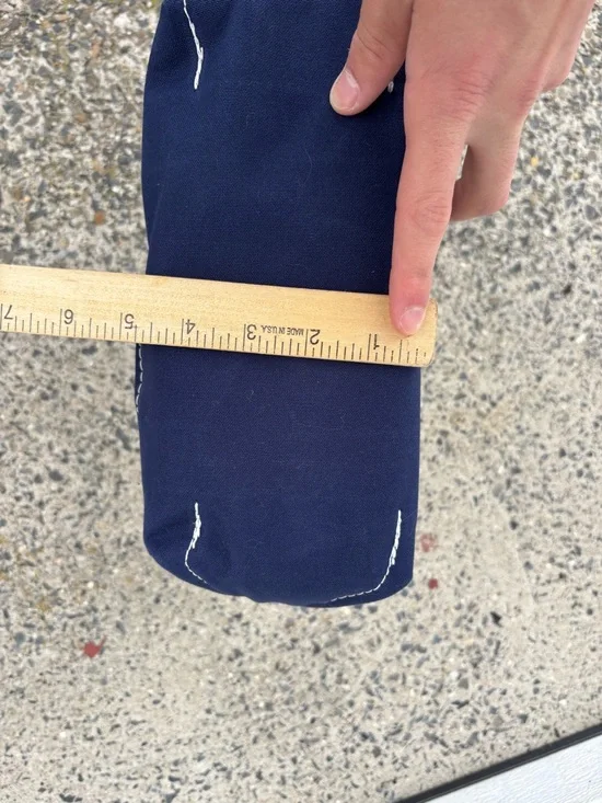 LL Bean Bag Canvas Bote & Tote Crinkle Navy Blue Embroidered “Dog Mom” USA Made - Picture 11 of 11